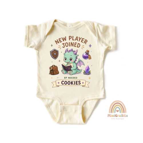 Gamer Baby Gift, New Player Joined Baby Onesie®, DND Baby Shower Gift, Dungeons and Dragons Newborn Newborn Outfit, Birthday Boy Gift