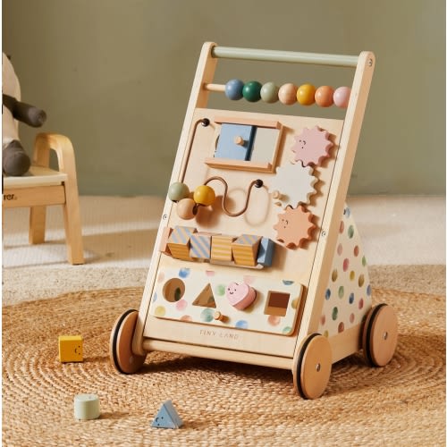 Tiny Land® Versatile Natural Wooden Baby Walker