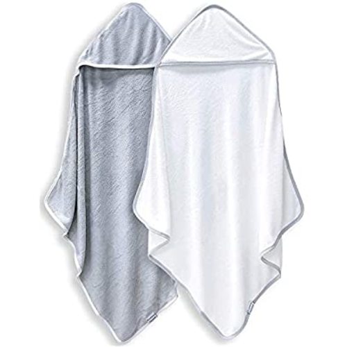 2 Pack Premium Bamboo Baby Bath Towel - Ultra Absorbent - Ultra Soft Hooded Towels for Babies,Toddler,Infant - Newborn Essential -Perfect Baby Registry Gifts for Boy Girl