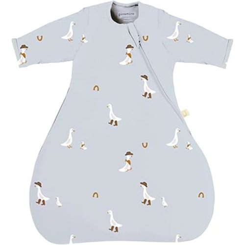 GUNAMUNA Long-Sleeve Transitional Swaddle Sleep Bag | Soothes Infants 3-6 Months, Easy Diaper Changes | 2.5 TOG