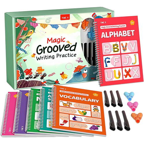 Timetome Magic Grooved Handwriting Practice Books, 6-Book Set for Kids