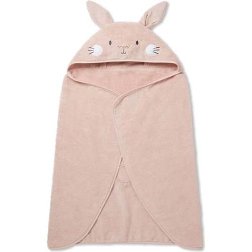 Bunny Hooded Toddler Towel, Pink - MORI | Maisonette