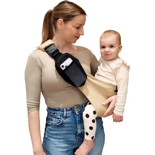 LizaBloom Baby Sling Carrier, Toddler Carrier 15–44 lbs with Adjustable Padded Shoulder Straps, Non-Slip Support, Removable Zippered Pouch, Side Sling Baby Carrier, Lightweight & Travel-Friendly