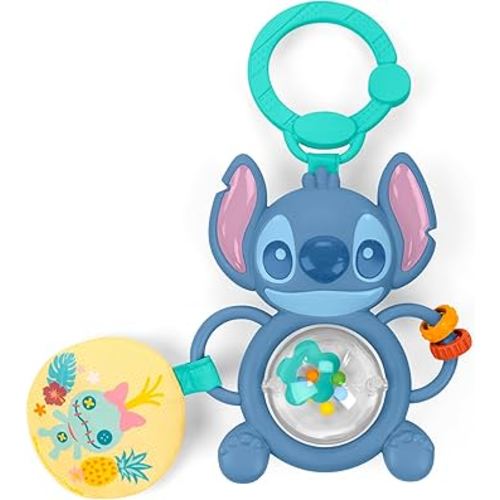 Disney Baby Stitch Tummy Tumble Baby Toy by Bright Starts - Spinning Bead Chaser Toy, On The Go Travel, Unisex, Stroller Toy for Newborns & Up