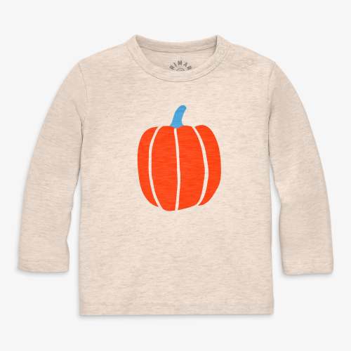 Baby long sleeve pumpkin tee - Oat / 3-6