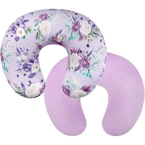 Nursing Pillow Cover 1 Pack, Removable Nursing Pillow Cover for Breastfeeding Pillows, Super Soft Comfortable Slipcover for Boy and Girls, Purple Floral
