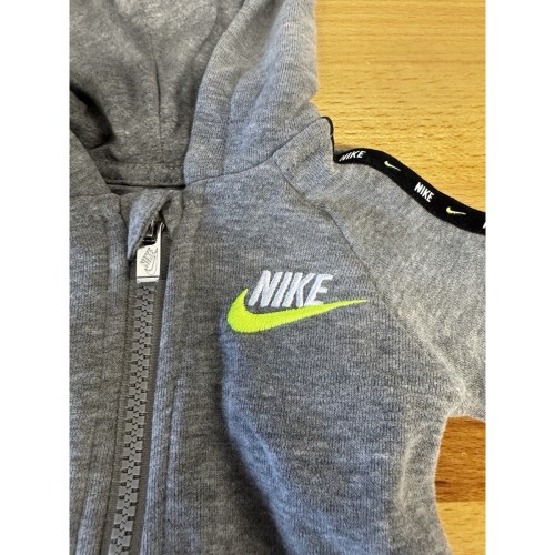 Newborn Nike Grey Zip up Suit with Hood long Sleeve