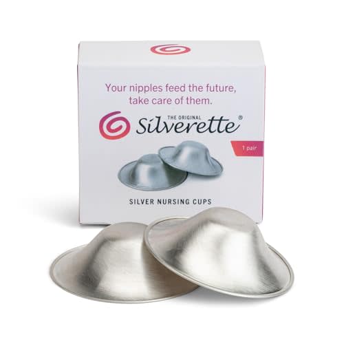 Silverette Nursing Cups, Postpartum Essentials, The Real Silverette, Medium | Pure 100% Sterling Silver Nursing Cups, Nipple Shields for Breastfeeding Newborn, Silver Nipple Covers, Made in Italy, Gift
