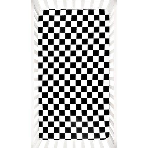 DILIMI Fitted Crib Sheets for Baby Boys and Girls, Ultra-Soft Breathable Baby Crib Sheet Fits Standard Crib and Toddler Mattress, Black Checkered