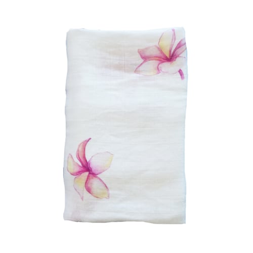 Plumeria Muslin Swaddle Blanket - Coco Moon