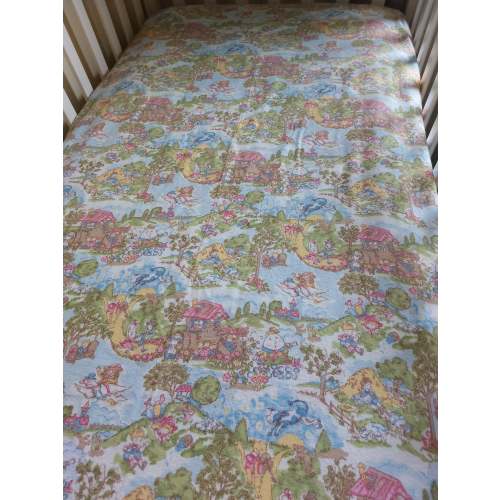 Mother Goose Flannel Fitted Crib Sheet: Nursery Rhyme Bedding