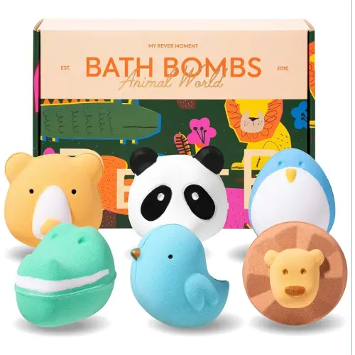 REVER SPA Christmas Bath Bombs for Kids & Women, Fizzy Shower Bombs Aromatherapy Bath Bubbles for Women Relaxing, Premium Ingredients Christmas Christmas Bathbomb Gift Set for Women & Kids