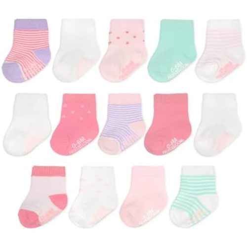 Fruit of the Loom Baby & Toddler Grow & Fit Flex Zones Cotton Stretch Socks - Unisex, Girls, Boys