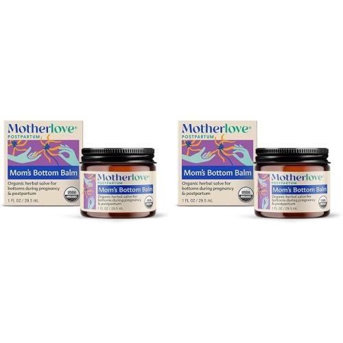 Motherlove Mom's Bottom Balm (1 oz) Organic Herbal Salve w/Witch Hazel for Bottoms During Pregnancy & Postpartum —Non-GMO Ointment (Pack of 2)