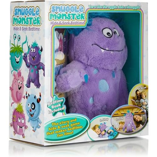 Continuum Games Snuggle Monster - Hide and Seek Bedtime Plush Toy and Book - Purple