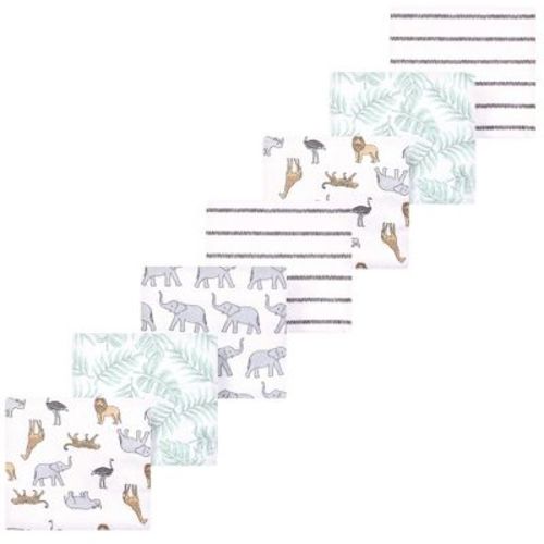Luvable Friends Hudson Baby Flannel Receiving Blankets 7pk, Safari Adventure