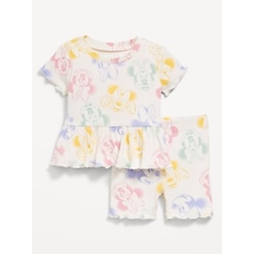 Disney© Ribbed Lettuce-Edge Top and Shorts Set for Baby | Old Navy