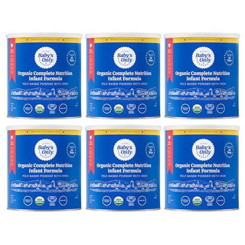 Baby's Only Organic Complete Nutrition Infant Formula, Milk Based Powder Modeled After Breast Milk, Organic Baby Formula with Iron, Vitamin D and Nutrients, Newborn to 12 Months Old, 21 oz, 6 Pack
