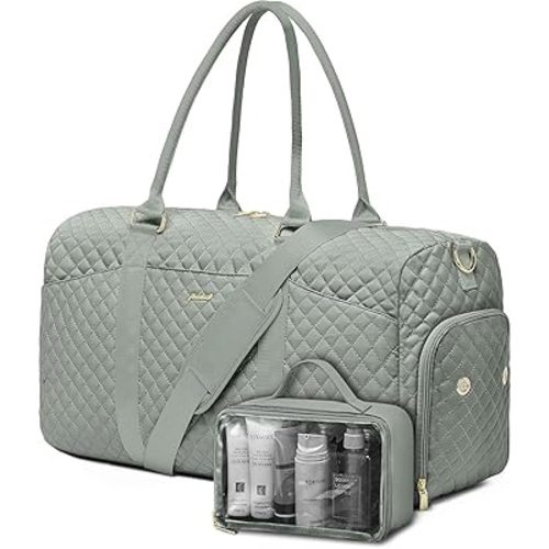 Women Weekender Travel Duffle Bag: Travel Duffel Overnight Bags with Shoe Compartment Large Carry on Tote with Toiletry Bag Weekend Traveling Yoga Gym Hospital Bag for Women with Wet Pocket Green