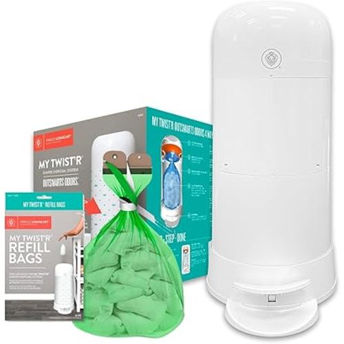 Prince Lionheart My Twist’R Diaper Pail Made in USA with Refill Bags Included - Hands Free Patented Design Completely Eliminates Odors - Easy to Use, Customize to Match Nursery