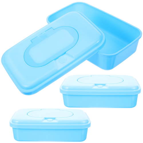 PTOOTP 3Pack Travel Friendly Plastic Wipes Container Assorted Colors