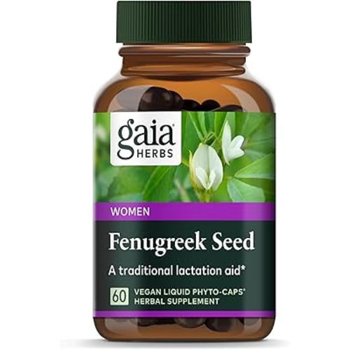 Gaia Herbs Fenugreek Seed - Helps Support Healthy Lactation and Breast Milk Production* - Made with Organic Fenugreek Seeds - 60 Vegan Liquid Phyto-Capsules (Up to 15-Day Supply)