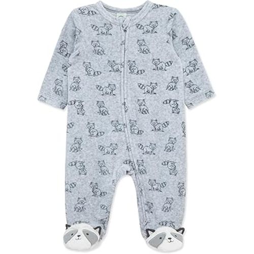 Little Me Clothes for Baby Boys' and Girls' Velour Footie Sleeper Rompers