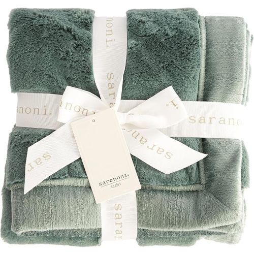 SARANONI Luxury Receiving Blankets for Babies | Ultra-Soft Lush and Boutique Quality Baby Blanket | Eucalyptus - 40” x 30”