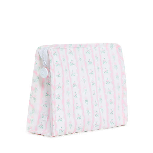 Roadie Large Zip Pouch Ribbon Floral Pink by TRVL Design | Lila & Hayes