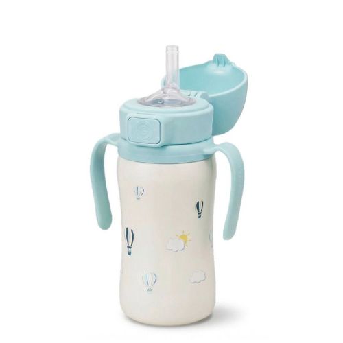 Grosmimi Stainless Steel Straw Cup - Air Balloon Blue