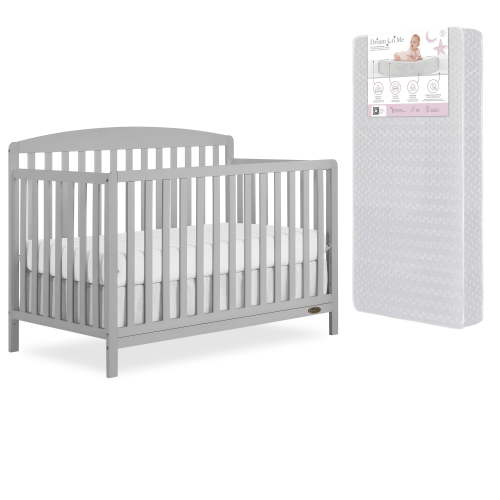 Dream On Me Odelle 5-in-1 Crib in Pebble Gray with Free Crib Mattress
