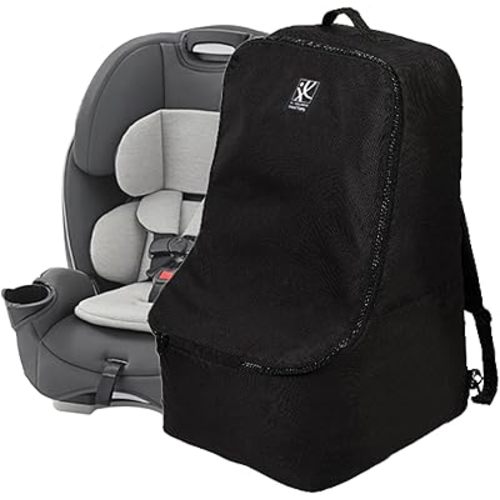 J.L. Childress Padded Backpack Car Seat Bag - Travel Bag for Airplane, Fits Most Baby & Infant Car Seats, Boosters, & Carriers, Airport Accessories for Gate Check or Baggage Check - Ultimate, Black