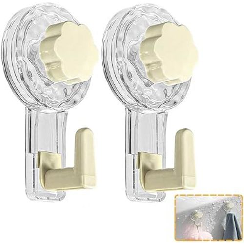 Bathtub Hooks 2PCS,Waterproof and Reusable Heavy Duty Suction Bathhub Hooks for Shower Bathroom Kitchen Towel