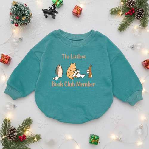 Littlest Book Club Member Baby Romper, Reading Animal Outfit