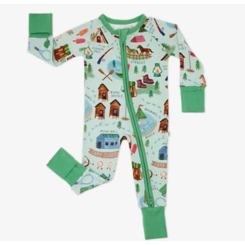 12 Month (Baby) - Green Camp Sleepies Zippy – Little Sleepies