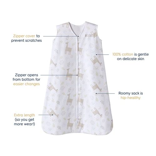 HALO SleepSack, 100% Cotton Wearable Blanket, Swaddle Transition Sleeping Bag, TOG 0.5, Llama Sand, Large - Large (Pack of 1)