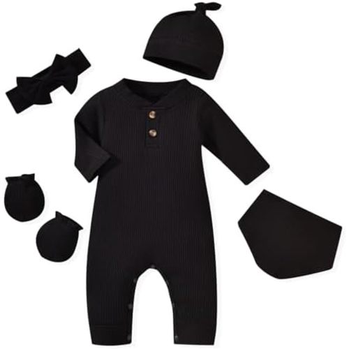 Aalizzwell Newborn Baby Ribbed Romper