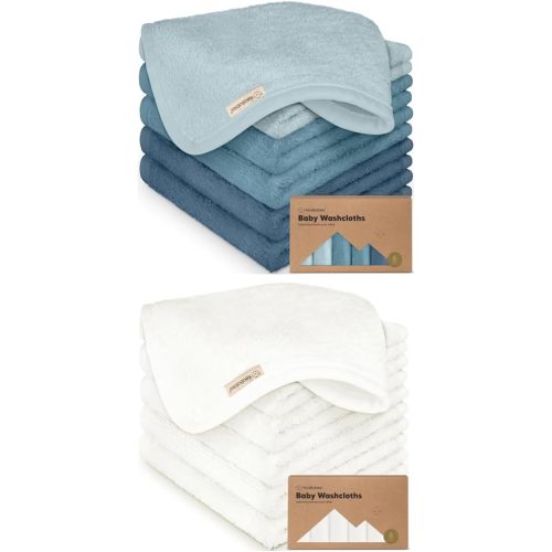 KeaBabies 6-Pack Baby Washcloths - Soft Washcloth, Baby Wash Cloths for Newborn, Kids, Bath Baby Towels, Face Towel, Face Cloths for Washing Face