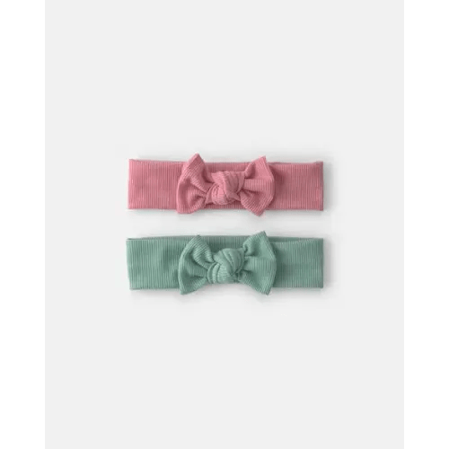 Baby Girl 2-Pack Bow Headwraps - Green/Pink | Carter's