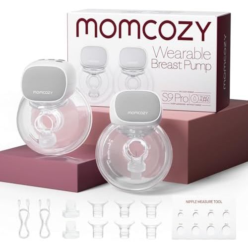 Momcozy S9 Pro Wearable Breast Pump Hands-Free, 24mm, 2 Pack, Gray