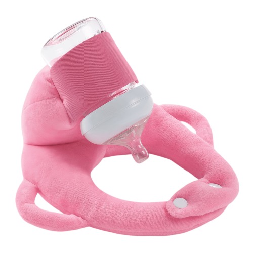 LHYXU Bottle Holder Pillow for Feeding,Ergonomic Nursing Aid and Bottle Support,Washable Secure Grip for Hands-Free Feeding Suitable(Pink)