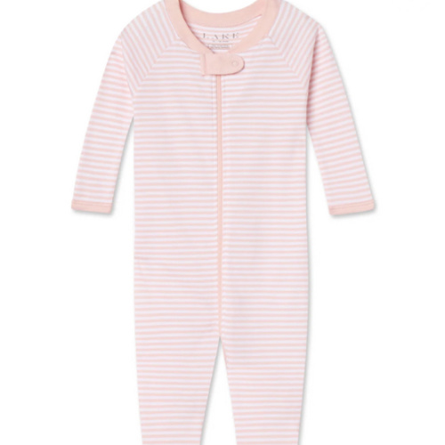 LAKE | Baby | Pima Cotton Pajamas | English Rose Stripe Baby Sleeper