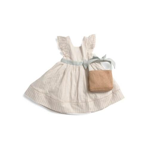 Toddler Girls Flutter Sleeve Textured Striped Dress With Purse | Kids & Baby | TJ Maxx