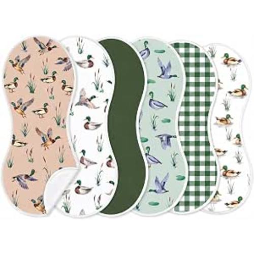 party greeting 6 Pcs Mallard Duck Baby Burp Cloths for Newborn, 19 x 9 Inch | Soft Absorbent Burping Rags, Spit up Cloths, 100% Polyester, for Boys Girls, Baby Shower, Registry Gifts, Nursery Decoration