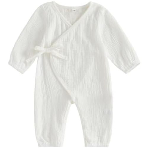 Kupretty Baby Boy Coming Home Outfit Newborn Clothes Muslin Cotton Wrap Romper Long Sleeve Jumpsuits Boho Infant Clothes