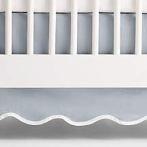 Scallop Mist Blue Organic Cotton Crib Skirt