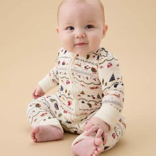 Christmas Fairisle Clever Zip Baby Pajamas
