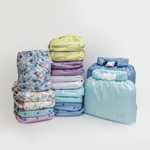 Bright Blooms  - Essential Pocket Cloth Diaper Starter Bundle - 15 Pack