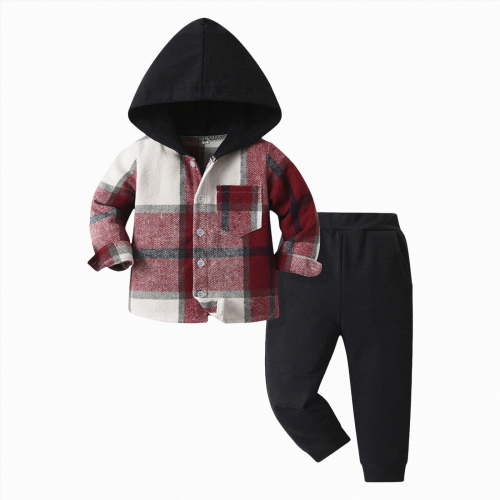 UAYOTSE Toddler Baby Boy Clothes Set Long Sleeve Crewneck Sweatshirt Top Pants Cute Fall Winter Outfits(3-6 Months,B99-Red)