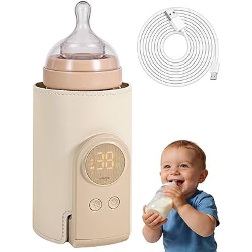 Umimile Portable Bottle Warmer for Travel – Heats The Bottle Directly—No Pouring, Fast Heating Baby Bottle Warmer on The Go, 6 Temp Settings & Auto Keep-Warm,Fits 2.5-3.3in Bottles (6000mah)